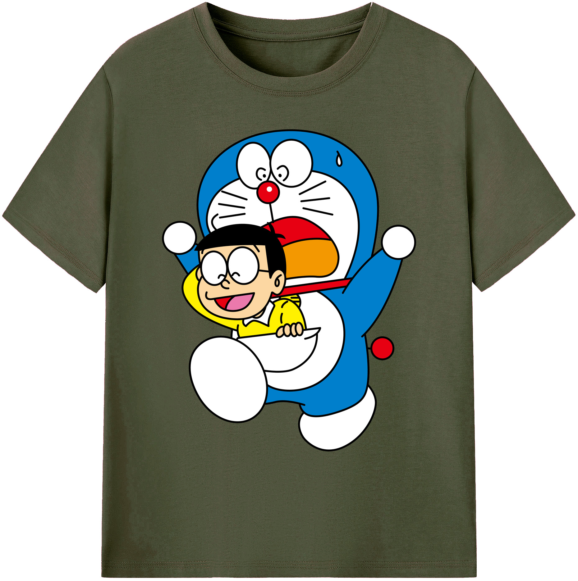 （画像用） ドラえもん Doraemon 綿100％ メンズ半袖Tシャツ｜肌触りやわらか＆通気性